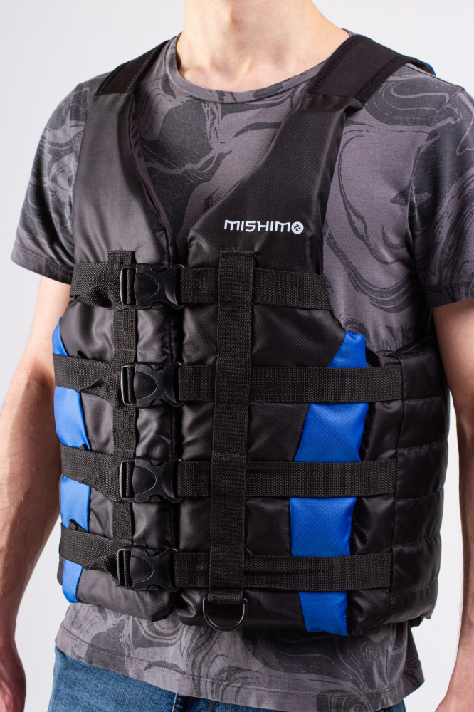 Жилет спасательный MISHIMO PRO Премиум качества Черно-синий в Ярославле