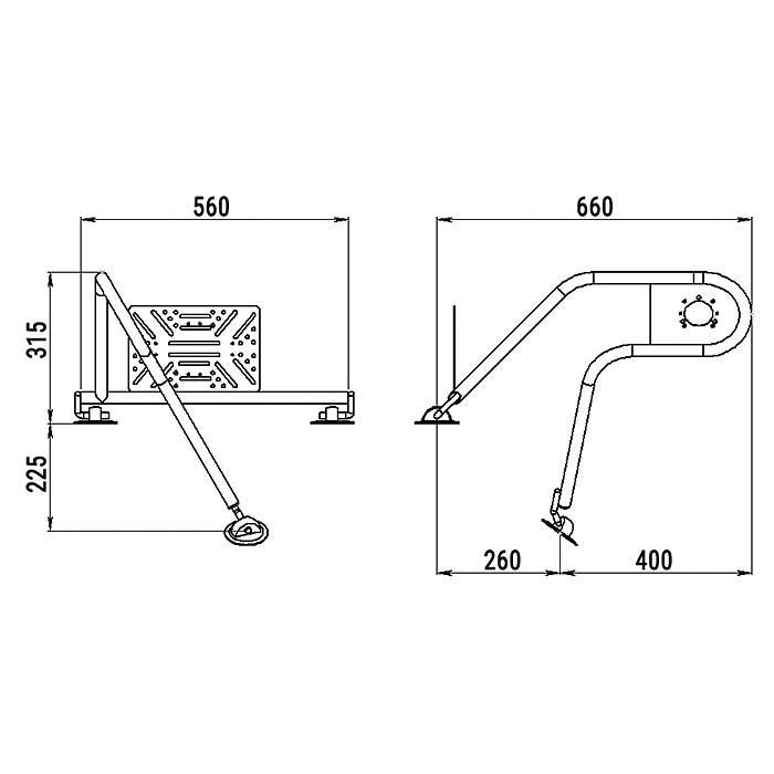 Стойка рулевая с креплением на баллон надувной лодки 25мм в Ярославле
