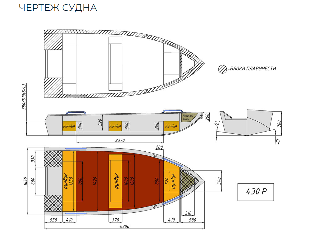 Алюминиевая лодка  Wyatboat-430 Р в Ярославле