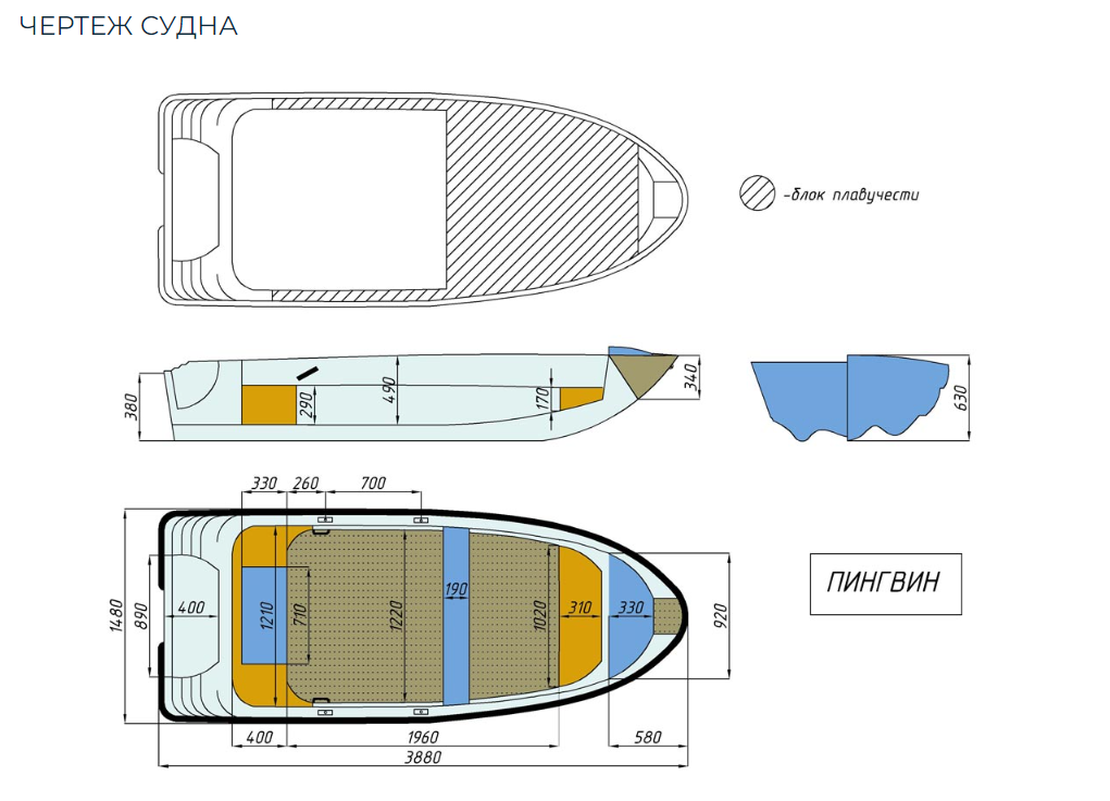 Стеклопластиковая лодка Пингвин (тримаран) в Ярославле