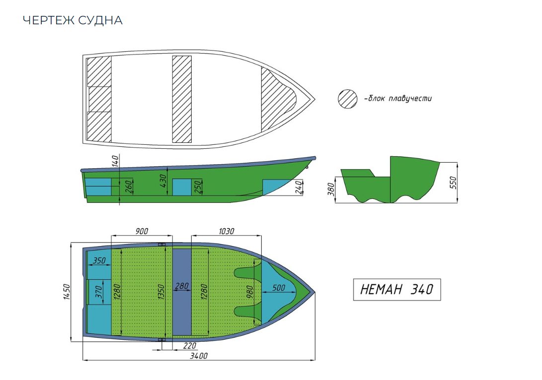 Стеклопластиковая лодка Neman-340 (тримаран) в Ярославле