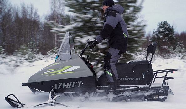 Миниснегоход Бурлак Азимут 20 л.с. , эл.запуск, реверс, тормоз гидравл, капот серый в Ярославле