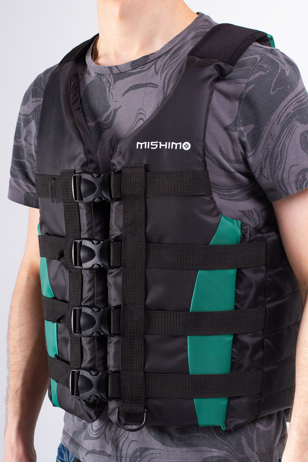 Жилет спасательный MISHIMO PRO Премиум качества Черно-зеленый в Ярославле