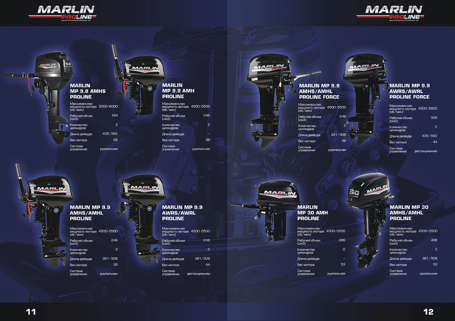 Лодочный мотор MARLIN PROLINE MP 9.9 (20) AWRL FORCE в Ярославле