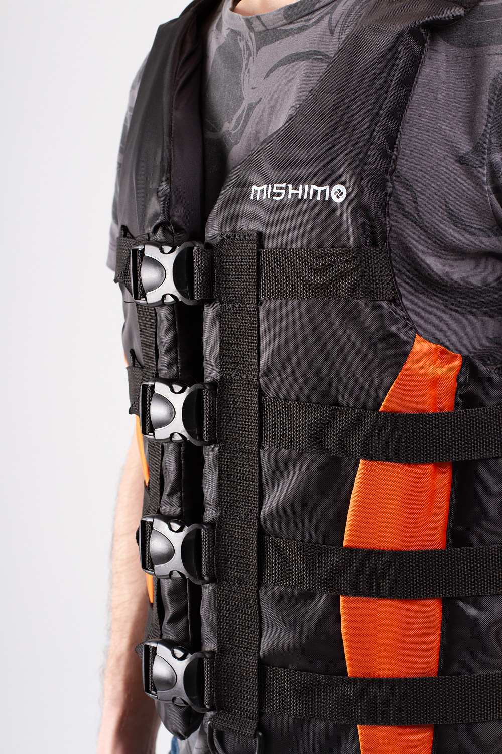 Жилет спасательный MISHIMO PRO Премиум качества Черно-оранжевый в Ярославле