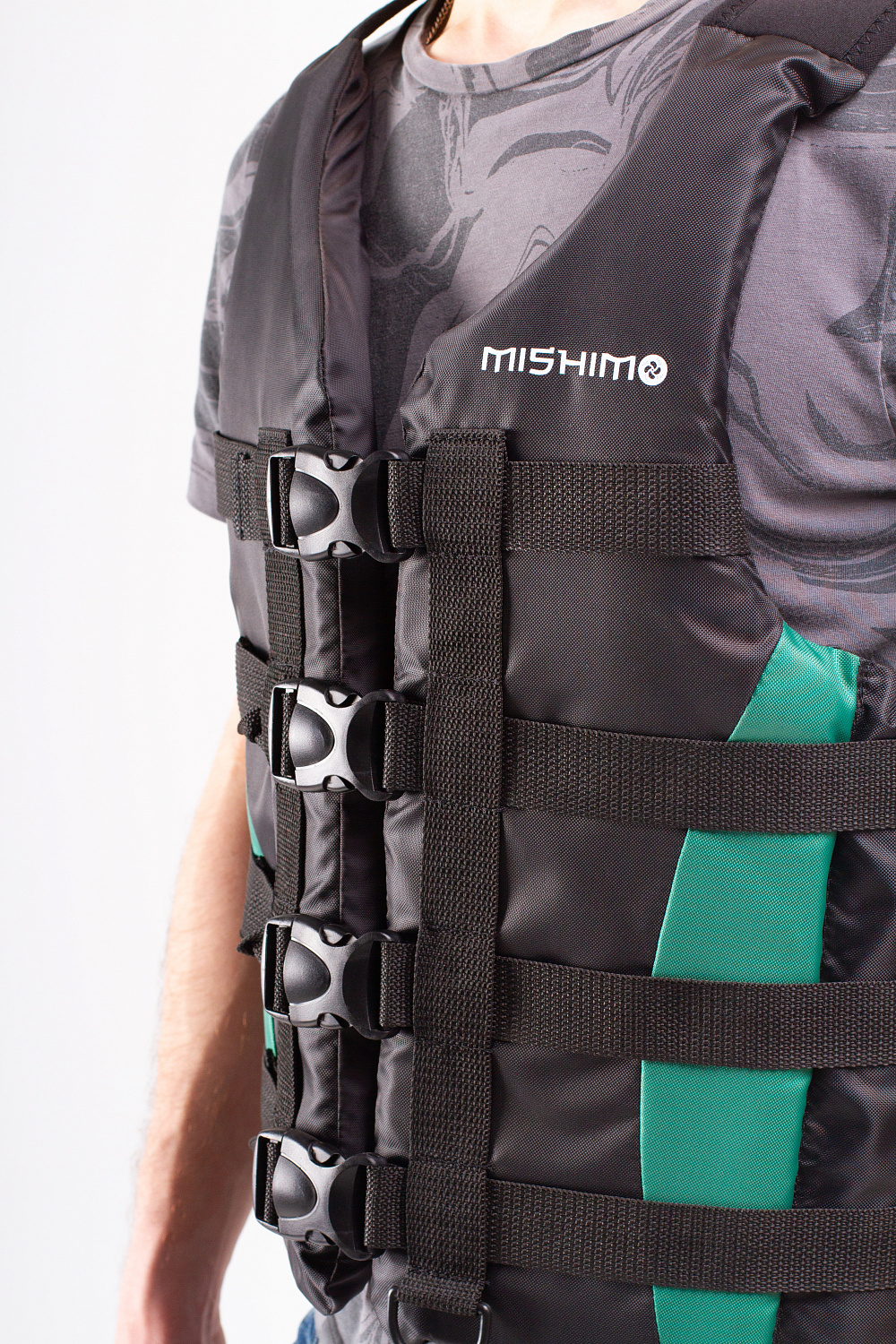 Жилет спасательный MISHIMO PRO Премиум качества Черно-зеленый в Ярославле