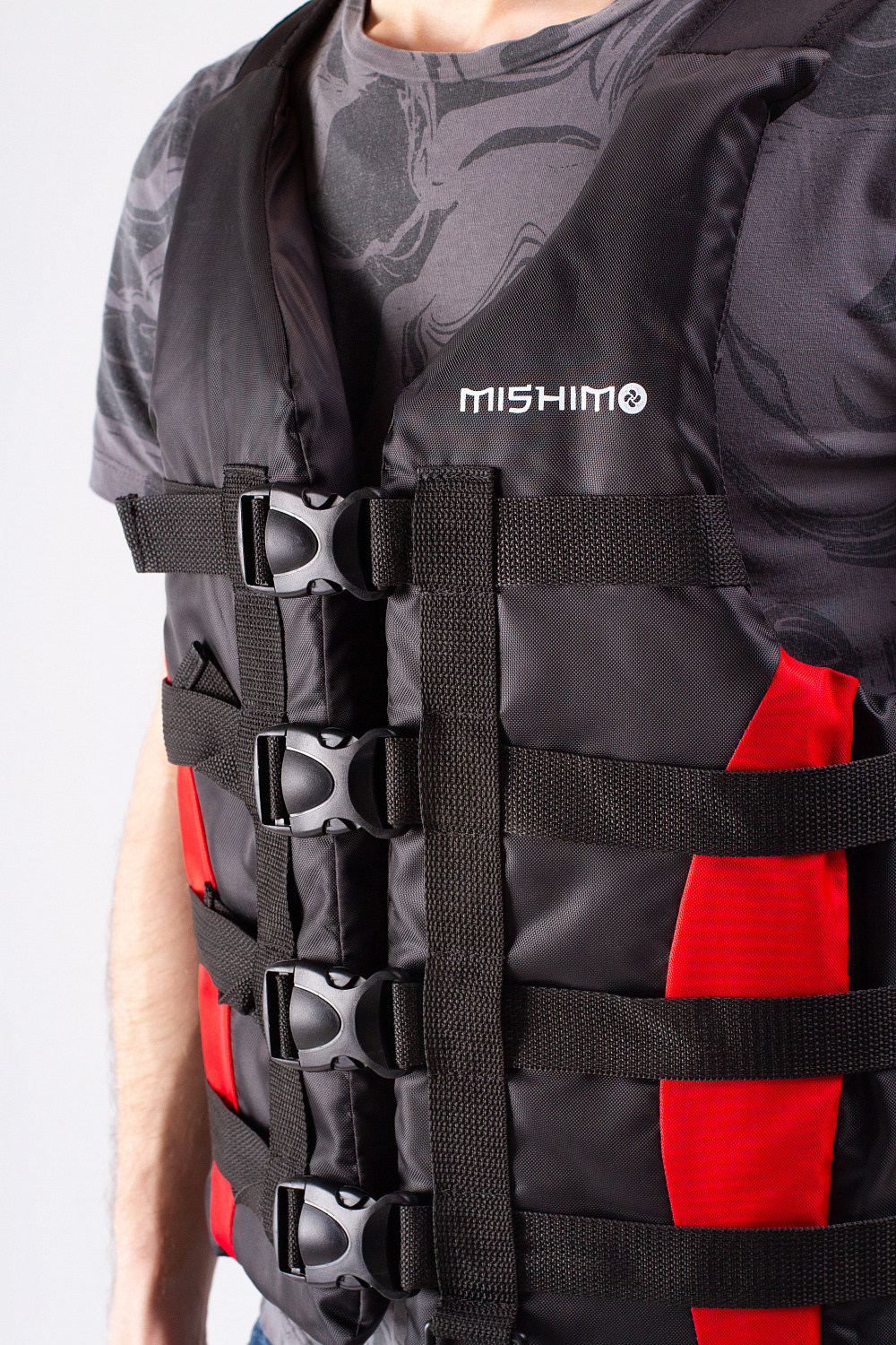 Жилет спасательный MISHIMO PRO Премиум качества Черно-красный в Ярославле