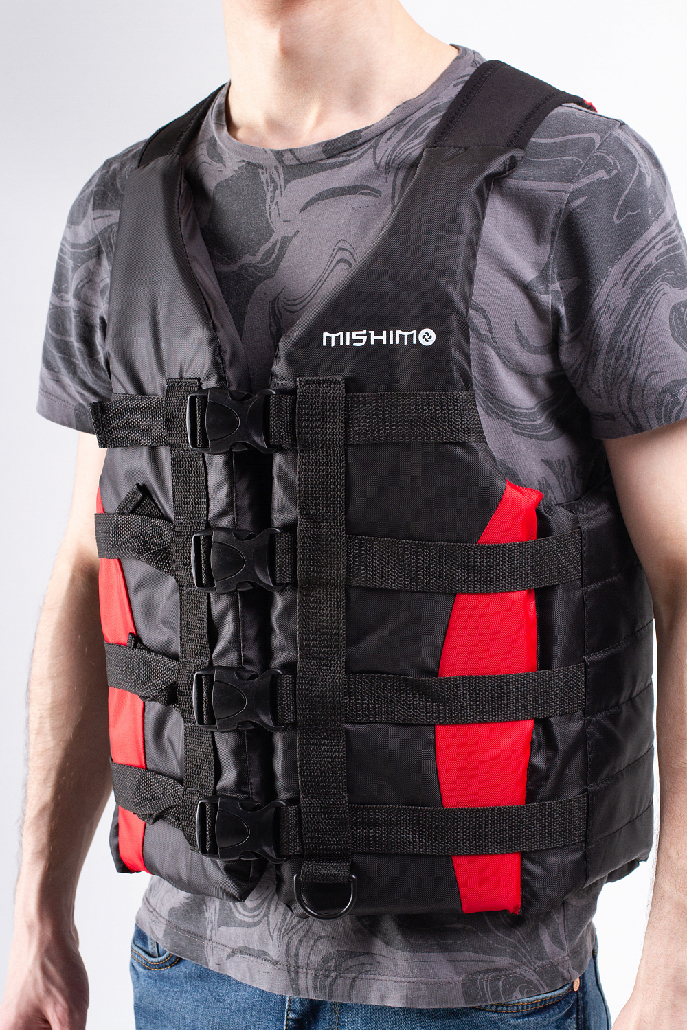 Жилет спасательный MISHIMO PRO Премиум качества Черно-красный в Ярославле